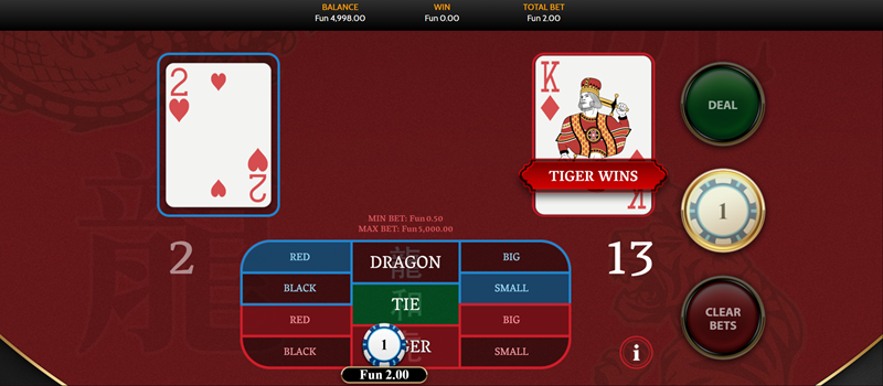 Dragon vs Tiger Game 2